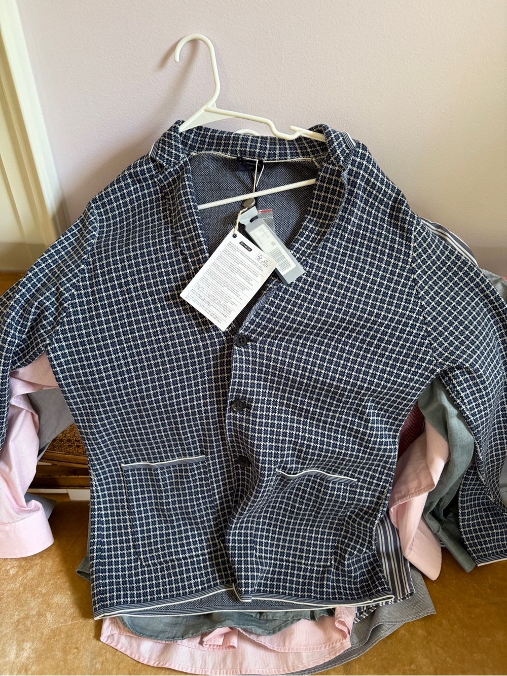Drumohr Navy Check 3 Button Casual blazer